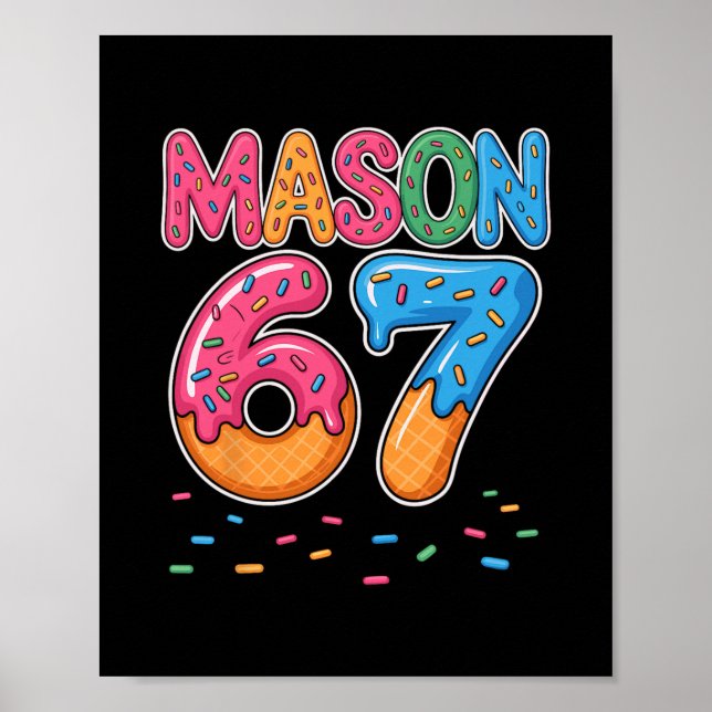 Glassad Drip Mason Six Sju 6 7 Gen Alpha Slang Poster (Framsidan)