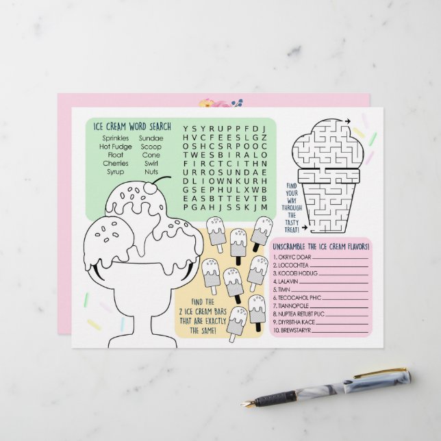 Glassaktivitetsark för barnkalas (Fram/Back In Situ)