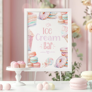 Glassbar Sötpastellfödelsedag Poster