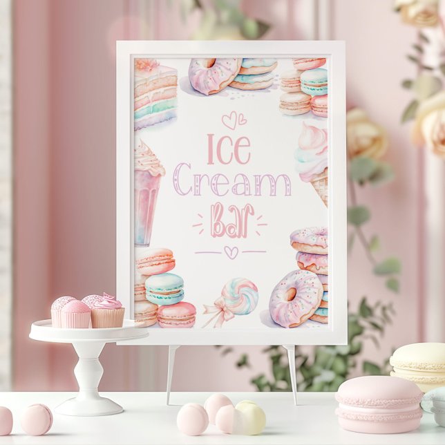 Glassbar Sötpastellfödelsedag Poster (Skapare uppladdad)
