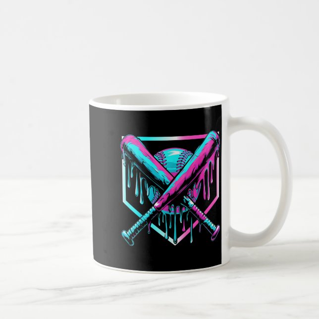 Glassbasboll Dropp Hemmaplatt Bats Cool För B Kaffemugg (Höger)