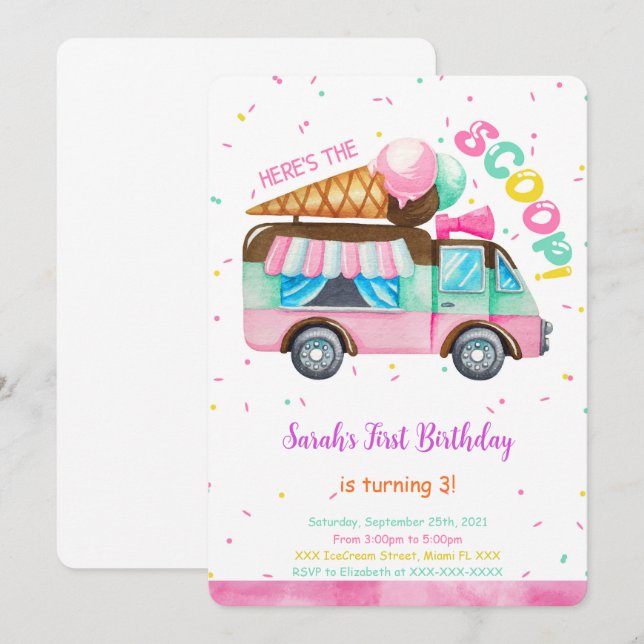 Glassbirthday-inbjudan Inbjudningar (Fram/baksida)