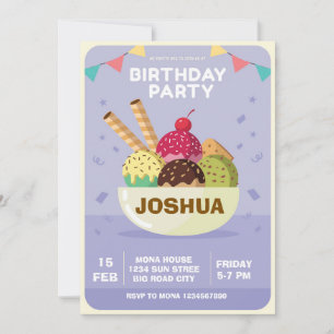 Glassbirthday-inbjudan Söta gods-söndag Inbjudningar