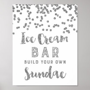 Glassbjörn Sundae Bar skylt Silver Konfetti