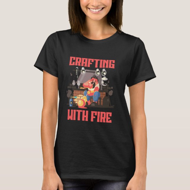 Glassblower Glassblowing Glassmaker Blowpipe T Shirt (Framsida)