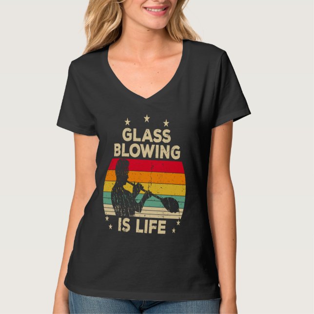 Glassblowing Is Life Saying Glass Blower T Shirt (Framsida)