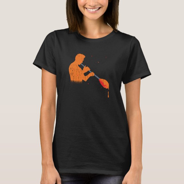 Glassblowing With A Glass Blower T Shirt (Framsida)