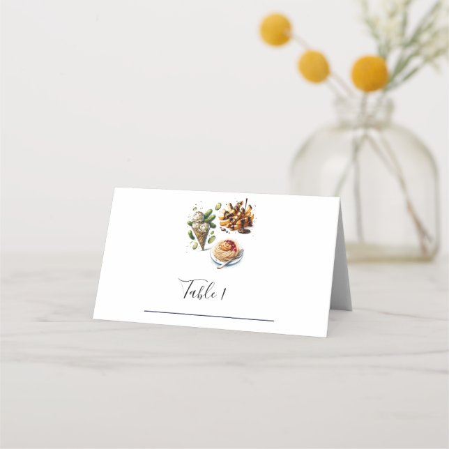 Glassburkar med Glass Konstiga Begär Baby Shower Placeringskort (Framsida)