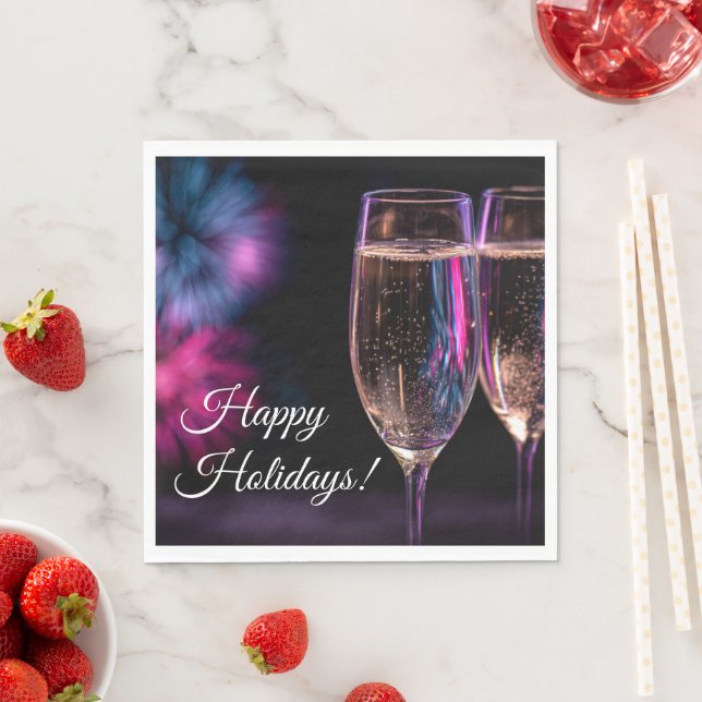 glasses of champagne for New Year's Pappersservett (Insitu)