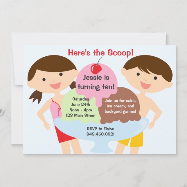 Glassfödelsedagsfest inbjudan (Framsida)