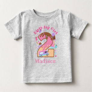 Glassigt andra födelsedags småbarn t-shirts
