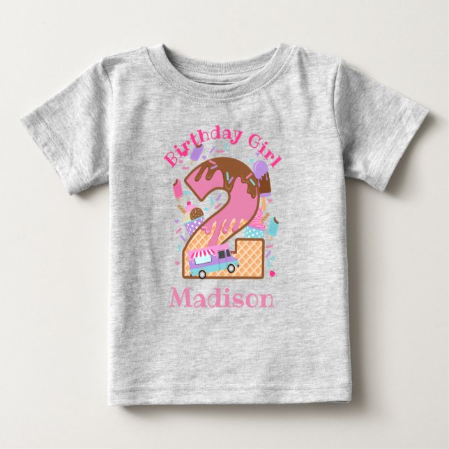 Glassigt andra födelsedags småbarn t-shirts (Framsida)