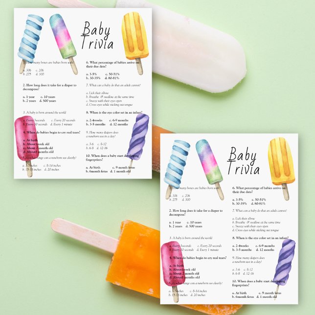Glassigt - Baby Trivia | Baby Shower Lek (Skapare uppladdad)