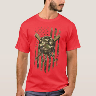 Glassigt basebolldropp för pojkar Camo USA Flagga T Shirt