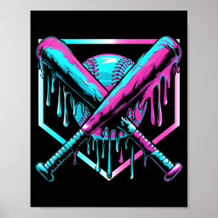 Glassigt basebolldropp hemmaplatt slagverk Coolt f Poster