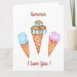 Glassigt jag älskar dig sött sommar kort