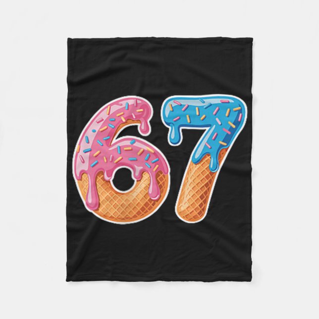 Glassigt läskedrycksdropp Six Seven 6 7 Meme 67  Fleecefilt (Framsidan)