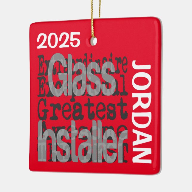 Glassinstallatör Extraordinaire ANPASSAD Julgransprydnad Keramik (Vänster)