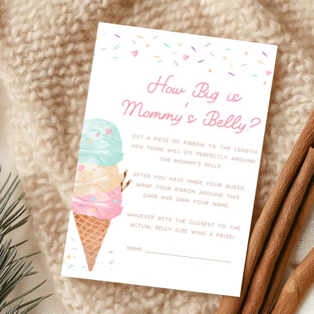 Glasskaka Baby Shower Hur Stor Är Mammans Mage (Ice Cream Sprinkled with Love Baby Shower How Big Is Mommy's Belly Game)