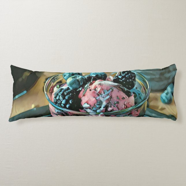 Glasskaka med bär kroppskudde (Framsidan)