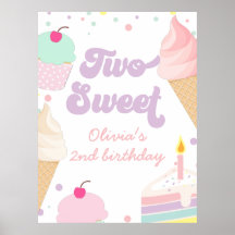 Glasskaka och tårta Två söta 2-års födelsedag
