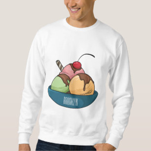 Glasskaka serieillustration lång ärmad tröja
