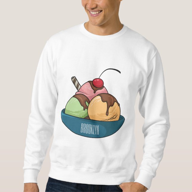 Glasskaka serieillustration  lång ärmad tröja (Framsida)