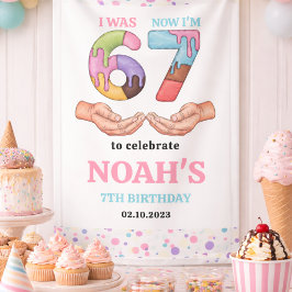 Glasskaka ”Six Seven” 7-års födelsedagsfest för ba