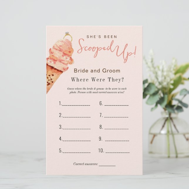 Glasskaka "Var var de" Bröllopsdusch spel (Stående Fram)