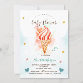 Glasskakor Stjärnor Hjärtan Baby Shower Inbjudningar