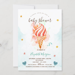 Glasskakor Stjärnor Hjärtan Baby Shower Inbjudningar