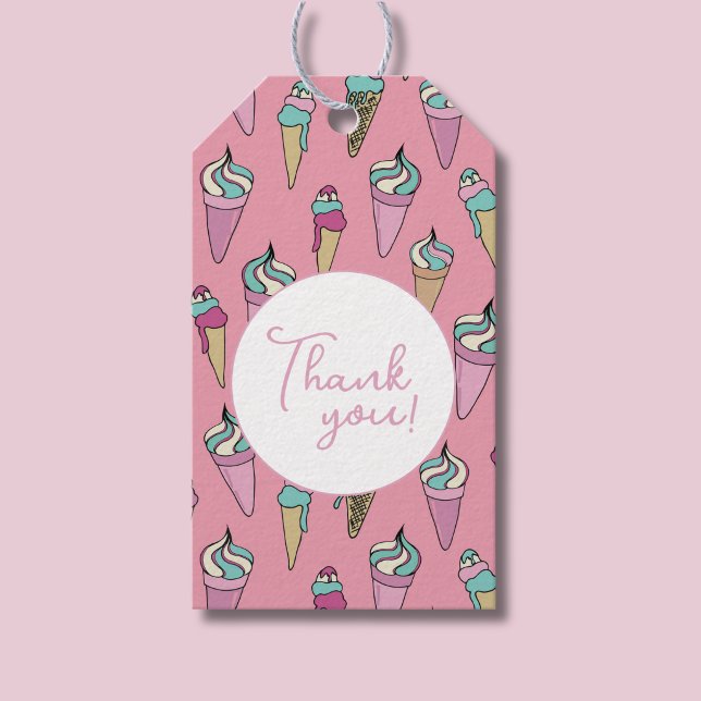 Glasskål Tack Presentetikett (Ice Cream Thank you gift tag)
