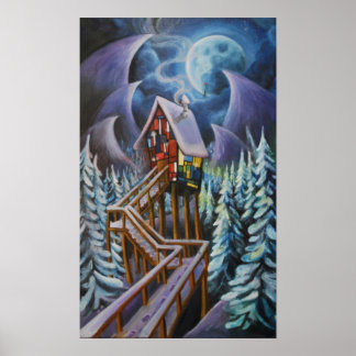 Glasskåp, fastsatt poster