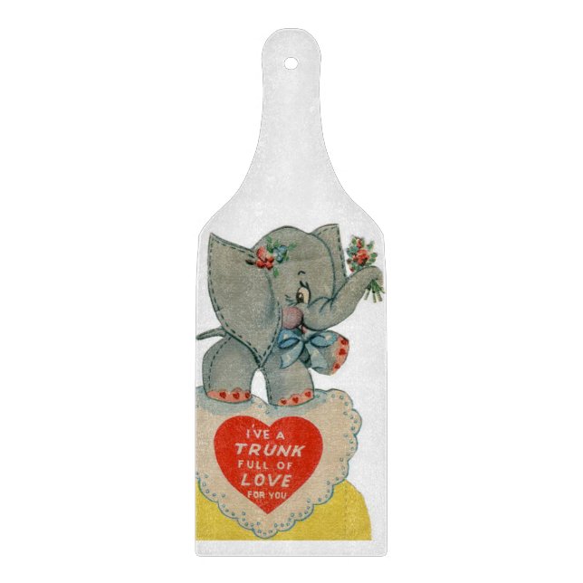 Glasskärande kort Alla hjärtans dag Elephant (Framsidan)