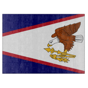 Glasskärbord med Flagga av American Samoa