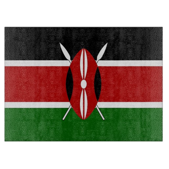 Glasskärbord med Flagga från Kenya (Framsidan)