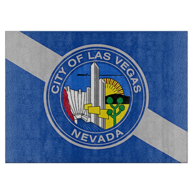 Glasskärbord med Flagga Las Vegas City (Framsidan)