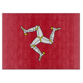 Glasskärbord med Isle of Man Flagga