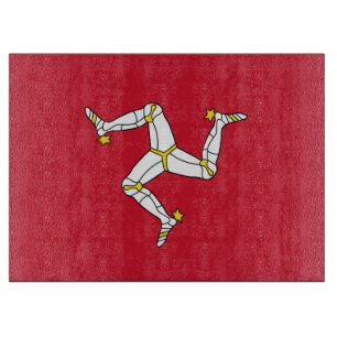 Glasskärbord med Isle of Man Flagga