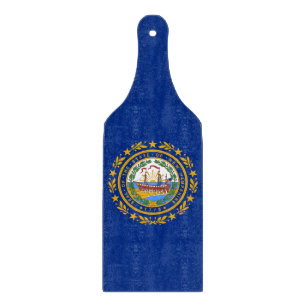 Glasskärbräda med New Hampshires flagga