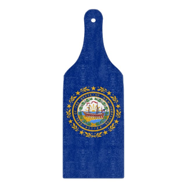 Glasskärbräda med New Hampshires flagga (Framsidan)