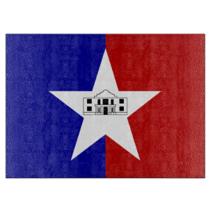 Glasskärbräda med San Antonios flagga