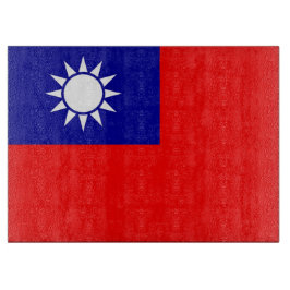 Glasskärbräda med Taiwans flagga