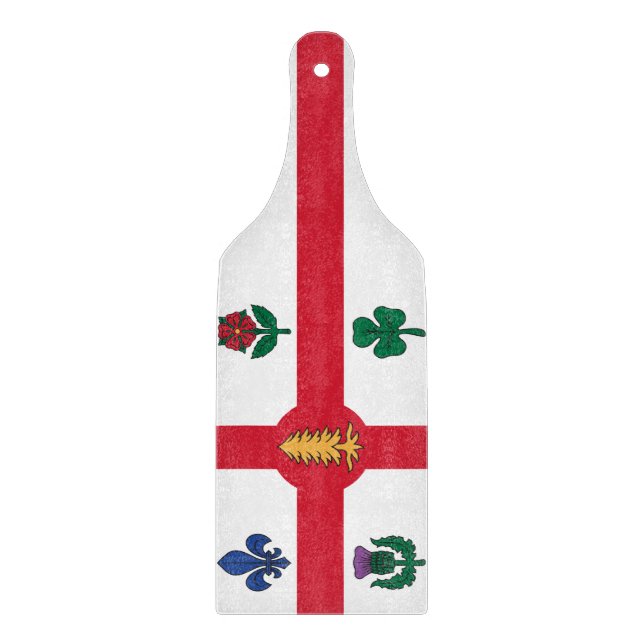 Glasskärbräda paddel med Montreals flagga (Framsidan)