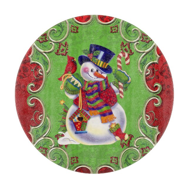 Glasskärning i Snögubbe (Framsidan)