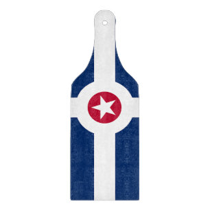 Glasskärningspadar med flagga Indianapolis