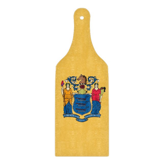 Glasskärningspadar med New jersey flagga (Framsidan)