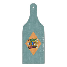 Glasskärningspadda med Delaware flagga