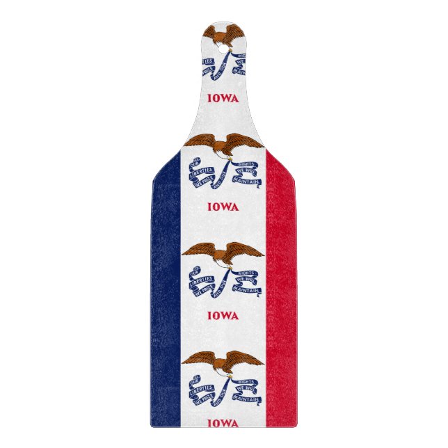 Glasskärningspadda med Iowa flagga (Framsidan)