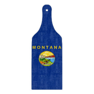 Glasskärningspadda med Montana flagga